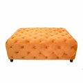Homeroots 18 x 40 x 40 in. Velvety Orange Modern Square Coffee Table 400875